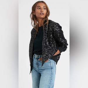 Banana Republic Sequin Bomber Jacket Size Medium. Tags removed, worn onc…